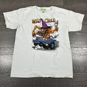 Rat Fink Wild Child Ed Big Daddy Roth White Graphic T-Shirt Mens Large